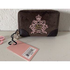 Juicy Couture Juicy For All Double Zip Around Wallet Chocolate Brown NEW